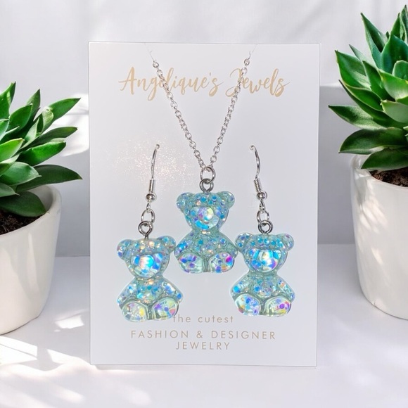 Iridescent Gummy Bear Earrings & Necklace Sets (Pick 1) - Picture 4 of 8